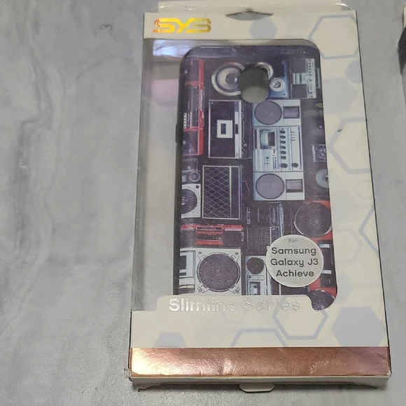 SYS Slimline Series Samsung Galazy K3 Achieve Black, silver,and Blue Phone Cases - Picture 2 of 14